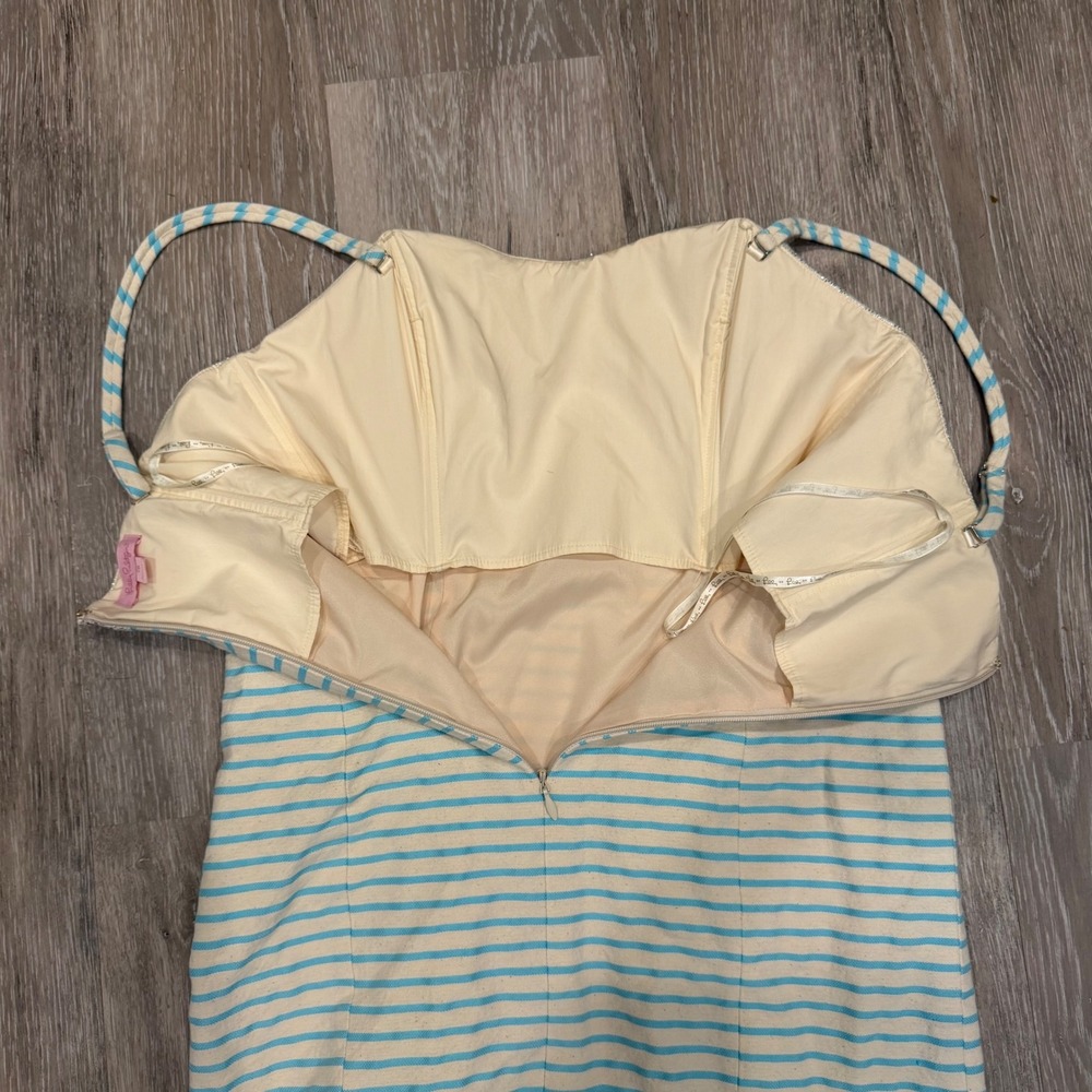 Lilly Pulitzer Remi Size 10 Striped Metallic Trim Cami Mini Dress - Picture 7 of 10